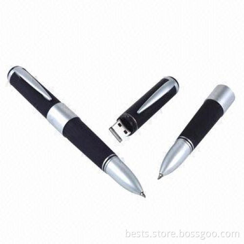Promotional Pen USB Flash Drive with Copper Casing, Customized Logos and Packaging Ways are Accepted